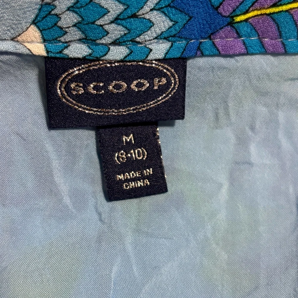 Scoop Paisley Floral Wrap‎ Mini Skirt in Blue and Green